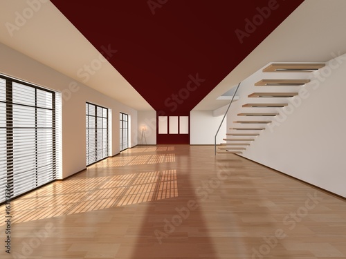 raum, treppe