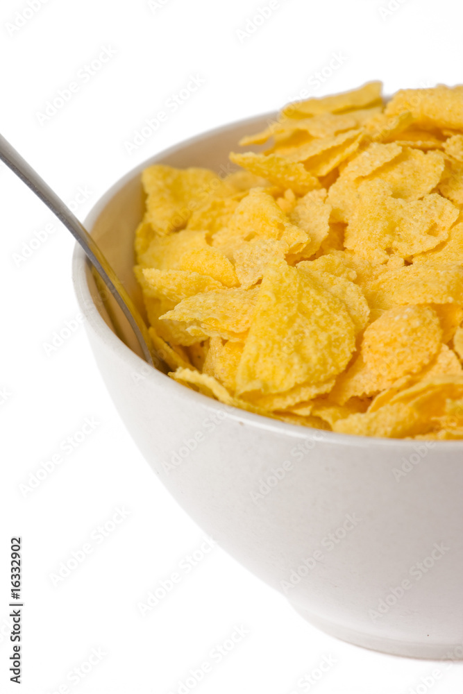 cornflakes in bowl cornflakes in bowl