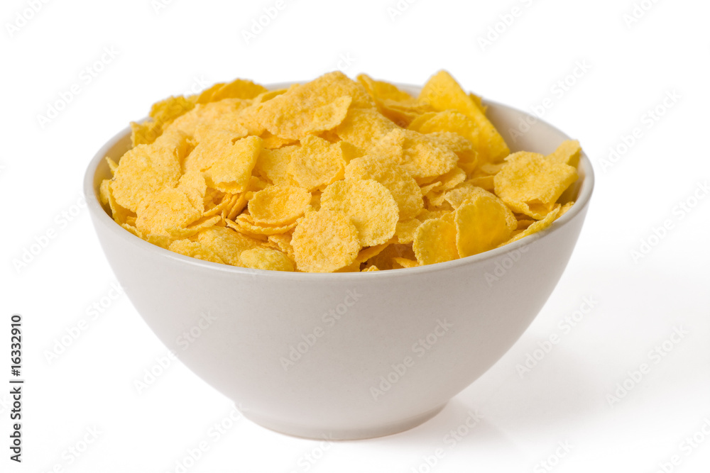 cornflakes in bowl cornflakes in bowl