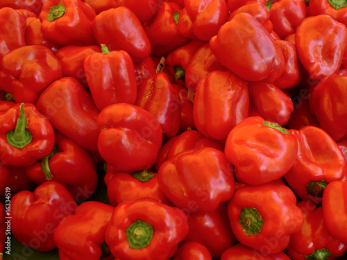 Fresh red peppers outdoor market Paris