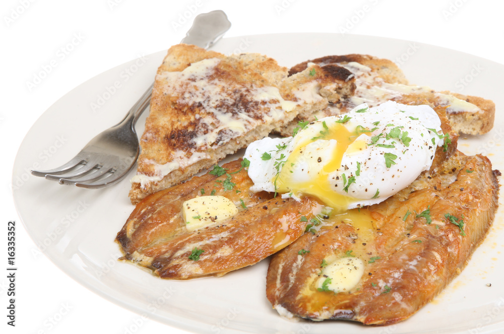 Kippers and Poached Egg Breakfast