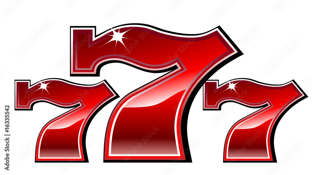 Fototapeta premium lucky seven slot machine font