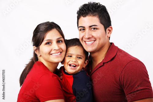 Smiling Happy Family of Three