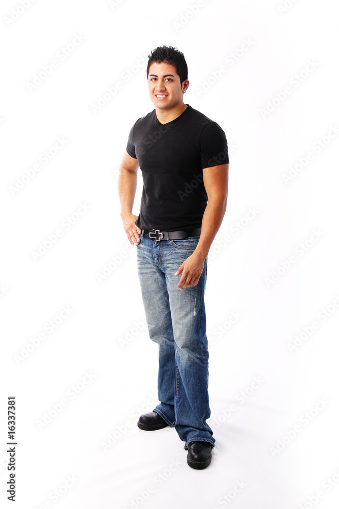 Isolated Young Man Modeling Casual Clothes Isolated Young Man Modeling Casual Clothes