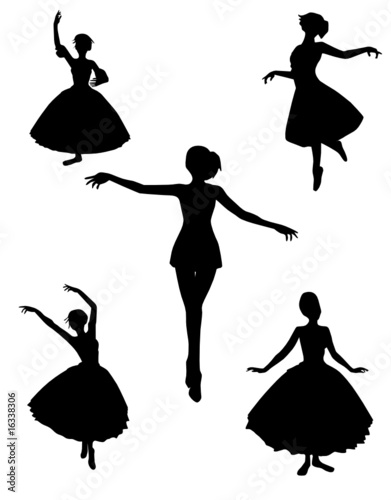 dance silhouettes vector illustration black and white color photo