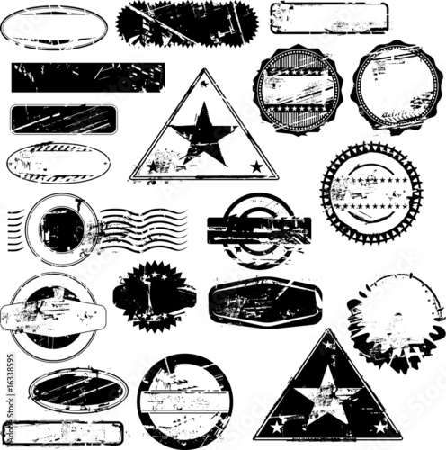 Collection of empty rubber stamps for your text