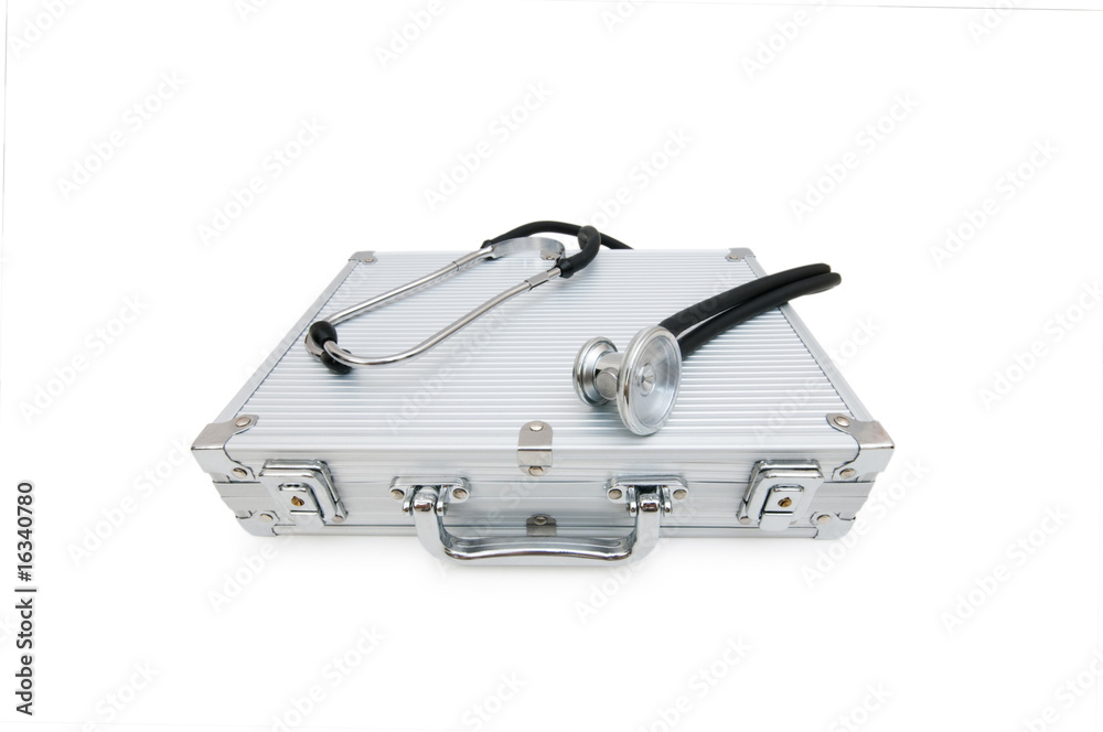Stethoscope and case isolated on the white Stethoscope and case isolated on the white