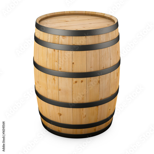 Vászonkép wood barrel isolated
