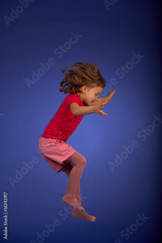 girlie in pink jumping
