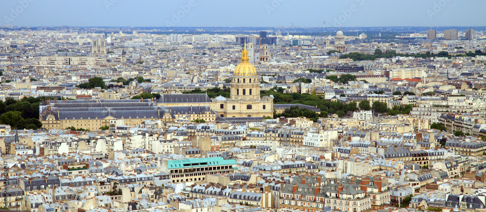 Paris, France, with Les Invalides at the center