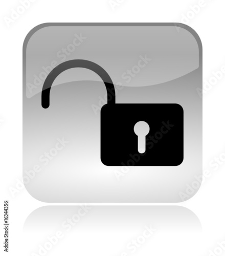 Security Unlock glossy icon