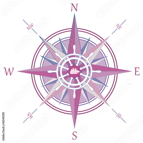 Vintage wind rose compass