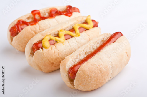 three classic hot dogs