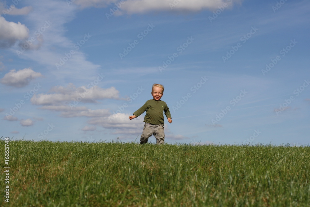 Little boy running