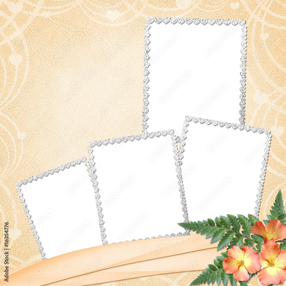 Fototapeta premium Background with frame and flowers