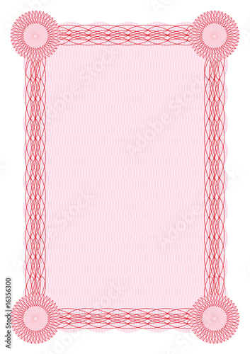 Vector guilloche red border for diploma
