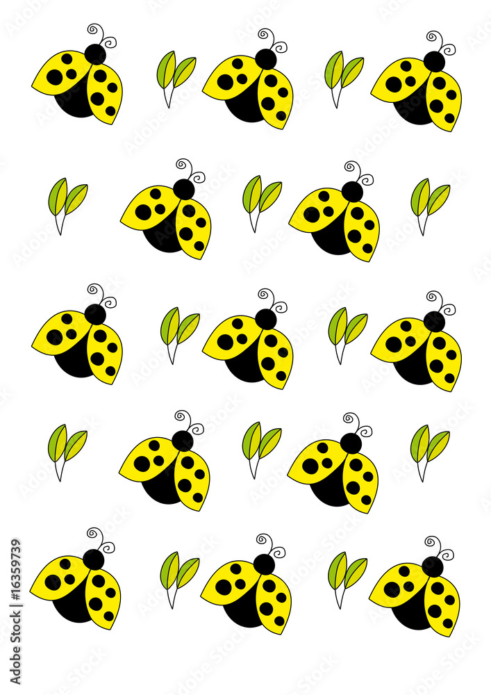 Naklejka premium yellow lady bird ornament