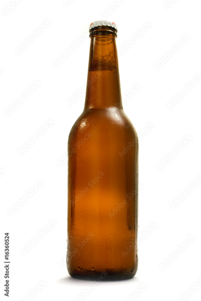 brown bottle with beer brown bottle with beer