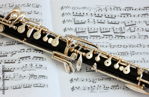 Oboe Instrument and Music Manuscript