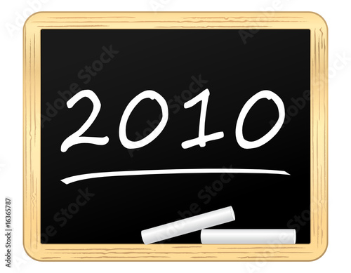 2010 written on a blackboard