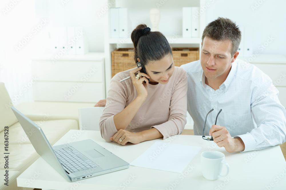 Couple working at home Couple working at home