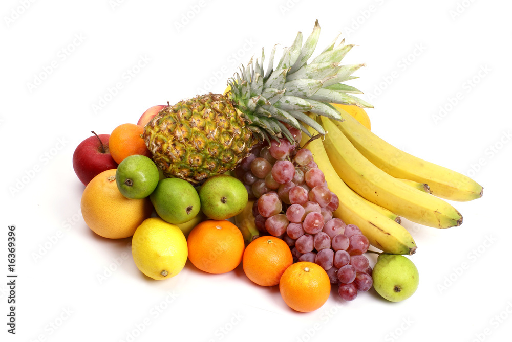 Fruits isolated on white