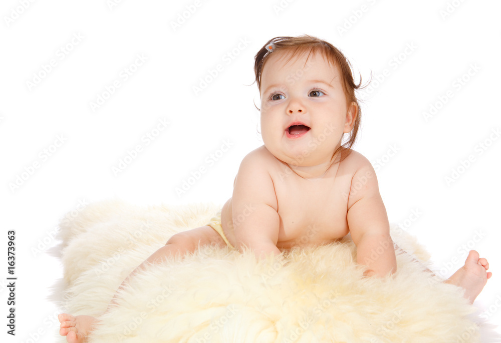 Baby on fur