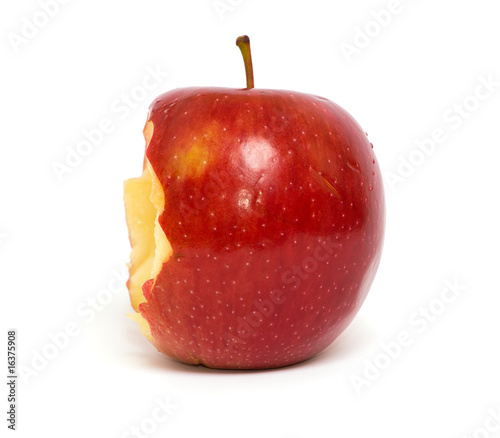 red apple with a bite missing