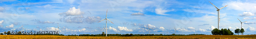 panorama of wind turbines