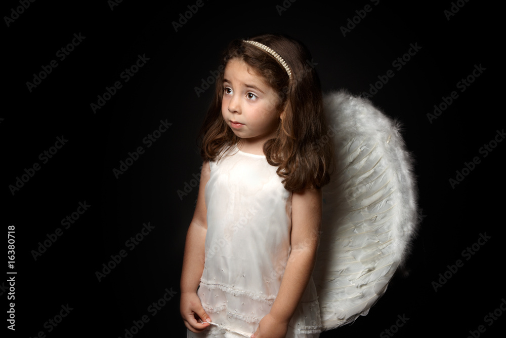 Pretty little angel looking sideways Pretty little angel looking sideways