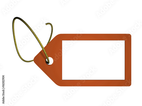 Luggage tag on a white background. Add your own text.