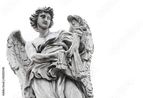 Statue of angel isolated on white background