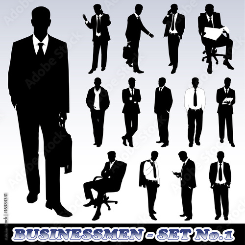 Highly Detailed Silhouette of Businessmen