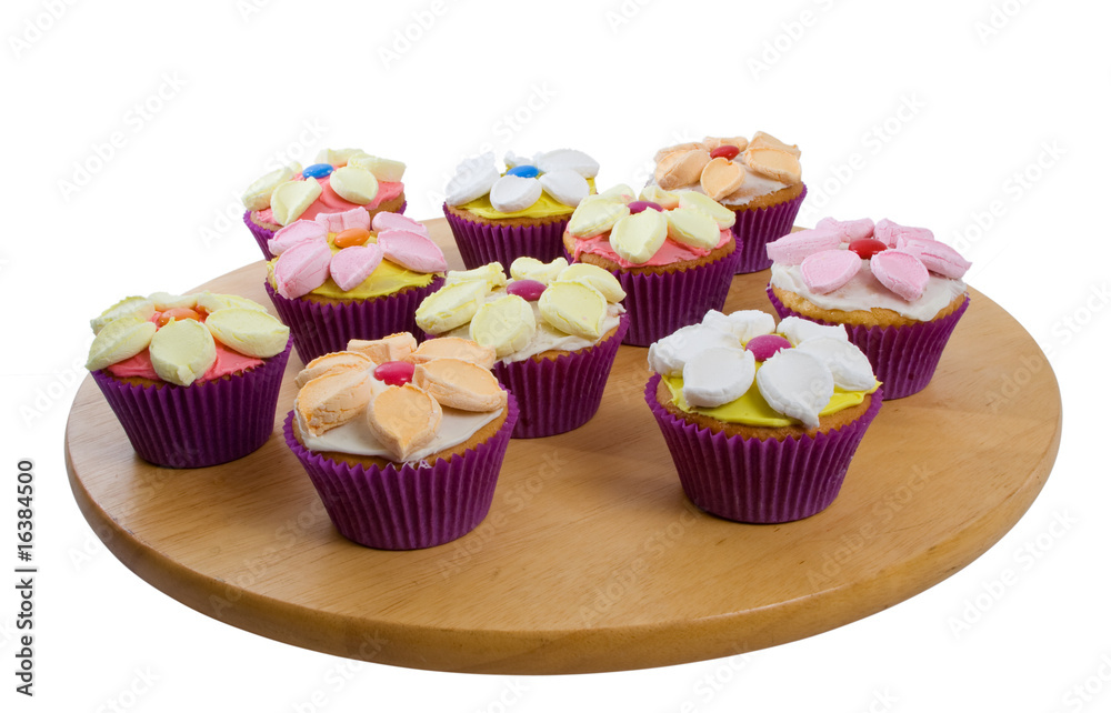 Cup Cakes Over White Background