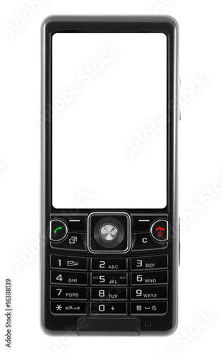 modern mobile phone. the screen is cut with clipping path