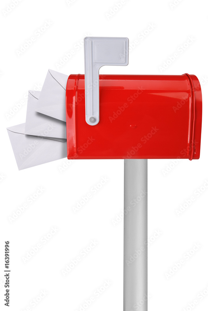 Mailbox with flag and envelopes Mailbox with flag and envelopes
