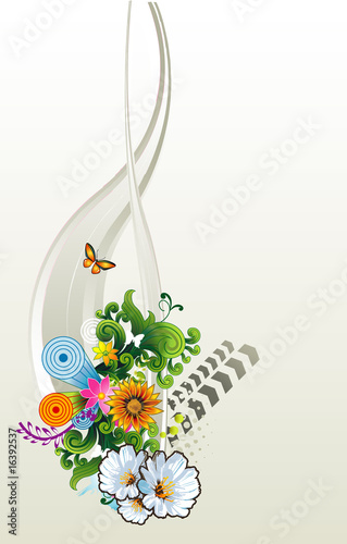 composicion floral en vector