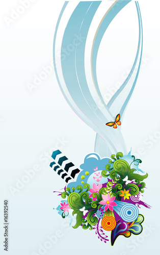 composicion floral en vector