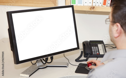 man working on a computer
