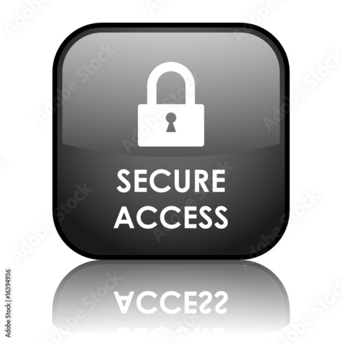 Square vector "SECURE ACCESS" button (black)