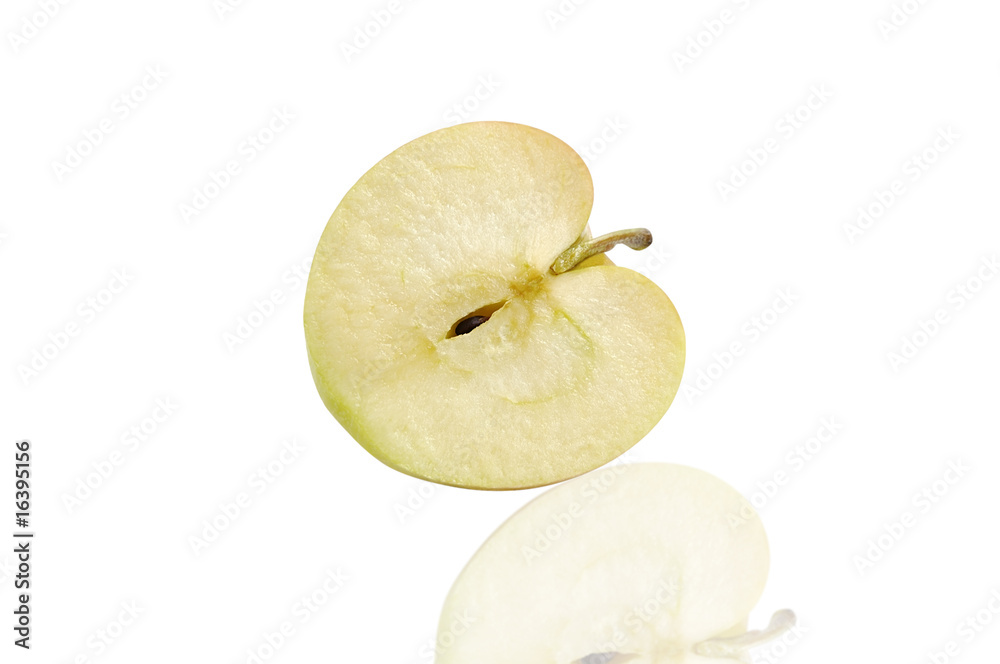 Cut ripe apple isolated over white with clipping path. Cut ripe apple isolated over white with clipping path.