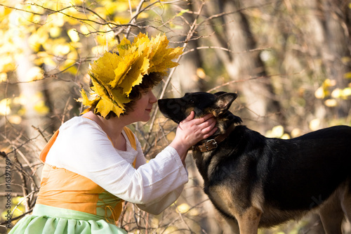 Woman and dog