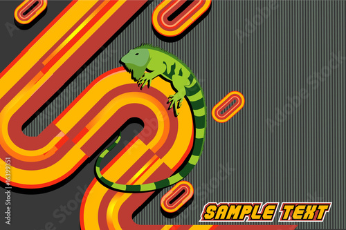 composicion de una iguana en vector