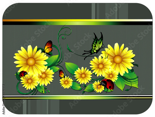 composicion floral en vector