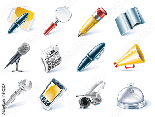 Vector communication and media icon set
