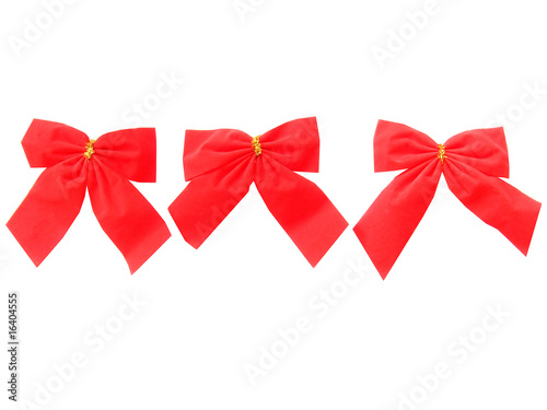 red Christmas ribbons different in the size