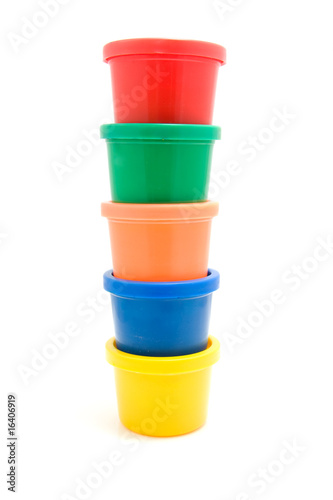 Wallpaper Mural stacked colorful jars over white background Torontodigital.ca