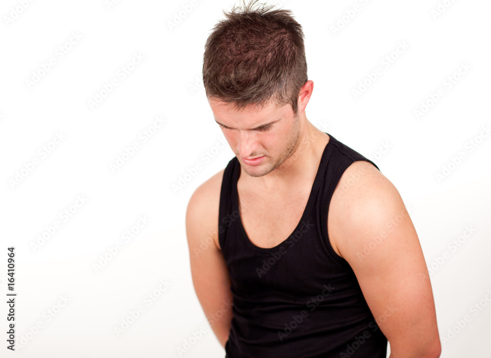 Portrait of anathletic man isolated on a white background Portrait of anathletic man isolated on a white background