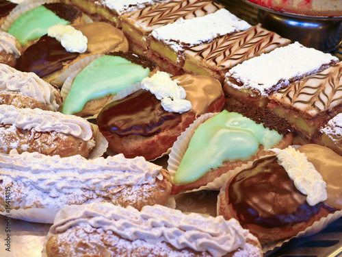 A bakery in Paris  and delicious French pastries