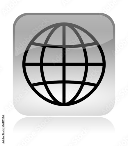 World Meridians Parallels glossy icon